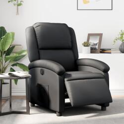 vidaXL Fotoliu rabatabil electric, negru, piele naturala GartenMobel Dekor (3204254)