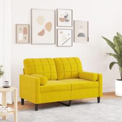 vidaXL Canapea cu 2 locuri cu pernute, galben, 120 cm, catifea GartenMobel Dekor (3278215) Canapea