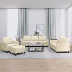 vidaXL Set de canapele cu perne, 4 piese, crem, piele ecologica GartenMobel Dekor (3201746) Canapea