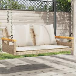 vidaXL Banca de balansoar cu perne, bej, 109x62x40 cm, poliratan GartenMobel Dekor (368148)