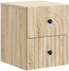 vidaXL Dulap de noapte suspendat, stejar sonoma, 2 sertare, 33x34, 5x40 cm (898129)
