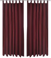 vidaXL Draperii micro-satin cu bride, 140 x 245 cm, rosu bordo, 2 buc. GartenMobel Dekor (130364)