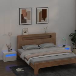 vidaXL Noptiere cu LED-uri, 2 buc. , alb, 60x35x40 cm GartenMobel Dekor (3080734)