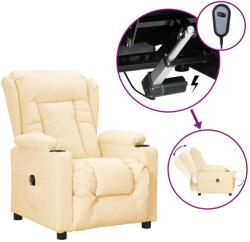 vidaXL Fotoliu rabatabil electric, crem, piele ecologica GartenMobel Dekor (3098804)