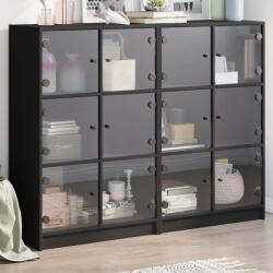 vidaXL Biblioteca cu usi, negru, 136x37x109 cm, lemn compozit GartenMobel Dekor (3206511) Comoda