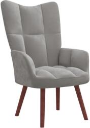 vidaXL Scaun de relaxare, gri deschis, catifea GartenMobel Dekor (328051)
