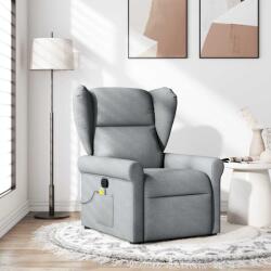 vidaXL Fotoliu de masaj rabatabil, gri deschis, textil GartenMobel Dekor (4015666)