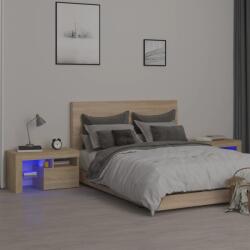 vidaXL Noptiere cu lumini LED, 2 buc. , stejar sonoma, 70x36, 5x40 cm GartenMobel Dekor (3152772)