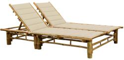 vidaXL Sezlong de 2 persoane, cu perne, bambus GartenMobel Dekor (3063948)