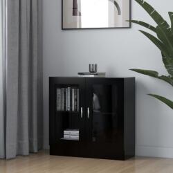 vidaXL Dulap cu vitrina, negru, 82, 5 x 30, 5 x 80 cm, PAL GartenMobel Dekor (802742) Biblioteca