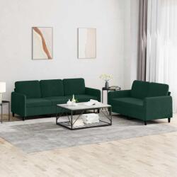 vidaXL Set canapele, 2 piese, verde închis, catifea GartenMobel Dekor (3202016) Canapea