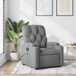 vidaXL Fotoliu de masaj rabatabil, gri deschis, textil GartenMobel Dekor (372491)
