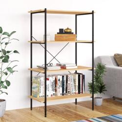 vidaXL Unitate de rafturi pe 4 niveluri, negru si stejar, 80x40x130 cm GartenMobel Dekor (336344) Biblioteca