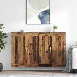vidaXL Cabinet suspendat Pe perete 2 pcs Lemn vechi 69, 5 x 34 x 90 cm GartenMobel Dekor (3402689) Comoda