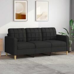 vidaXL Canapea cu 3 locuri, negru, 180 cm, material textil GartenMobel Dekor (359103) Canapea