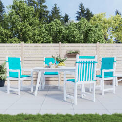 vidaXL Perne pentru scaune cu spatar mic, 4 buc. , turcoaz, textil GartenMobel Dekor (361338)