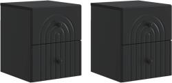 vidaXL Set 2 noptiere suspendate negre, 33 x 34, 5 x 40 cm, cu 4 sertare (898128)