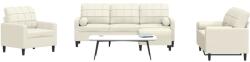 vidaXL Set de canapele cu perne/rulouri, 4 piese, crem, catifea GartenMobel Dekor (3278389) Canapea