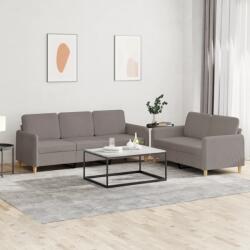 vidaXL Set de canapea cu perne, 2 piese, gri taupe, material textil GartenMobel Dekor (3202125) Canapea
