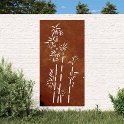 vidaXL Decoratie perete de gradina 105x55 cm design bambus otel Corten GartenMobel Dekor (824484)