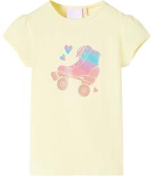 vidaXL Tricou pentru copii, galben pal, 128 GartenMobel Dekor (10582)