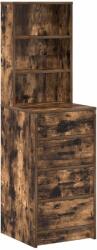 vidaXL Bufet cu sertar Stejar afumat 40 x 41 x 135 cm Lemn compozit GartenMobel Dekor (865050) Comoda