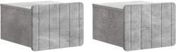 vidaXL Set 2 noptiere suspendate gri beton, 33 x 34, 5 x 24 cm, montaj pe perete (898262)