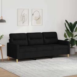 vidaXL Canapea cu 3 locuri, negru, 180 cm, material textil GartenMobel Dekor (359247) Canapea