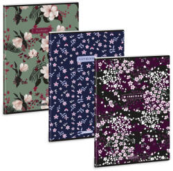 Ars Una tűzött füzet A/4, 40 lap sima, többféle, Flowery, Sakura, Navy (ARS-53805911) - officetrade