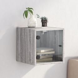 vidaXL Noptiera cu usa din sticla, gri sonoma, 35x37x35 cm GartenMobel Dekor (836472)