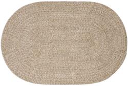 vidaXL Covor oval din iuta alb natur 100x152 cm, handmade, pentru interior (42010650) Covor