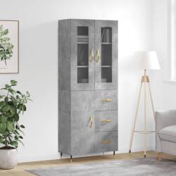 vidaXL Dulap înalt, gri beton, 69, 5x34x180, lemn compozit GartenMobel Dekor (3198453) Comoda