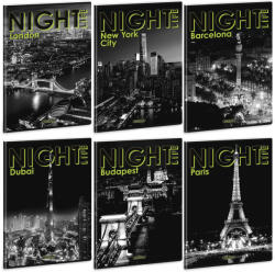 Ars Una tűzött füzet A/4, 40 lap sima, többféle, Night Life (ARS-53805829) - officetrade