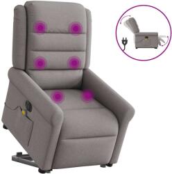 vidaXL Fotoliu electric masaj rabatabil cu ridicare, gri taupe, textil GartenMobel Dekor (3303351)