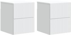 vidaXL Set 2 noptiere suspendate cu sertare, alb, 33 x 34, 5 x 40 cm (898466)