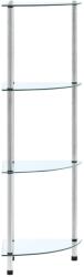 vidaXL Raft cu 4 niveluri transparent, 30x30x100 cm, sticla securizata GartenMobel Dekor (249515) Biblioteca