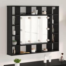 vidaXL Dulap cu oglinda Stejar negru 91 x 15 x 76.5 cm Lemn compozit GartenMobel Dekor (879458)