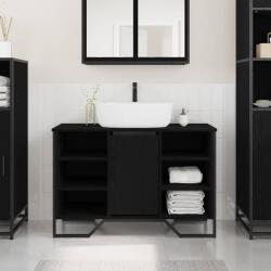 vidaXL Dulap pentru Chiuveta cu usa Stejar Negru 91 x 35 x 60 cm GartenMobel Dekor (869185)