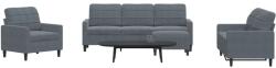 vidaXL Set de canapele cu perne, 4 piese, gri închis, catifea GartenMobel Dekor (3278362) Canapea