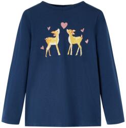 vidaXL Tricou de copii cu maneci lungi, bleumarin, 128 GartenMobel Dekor (13652)