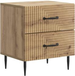 vidaXL Noptiera dormitor cu 2 sertare, stejar artizanal, 43 x 34, 5 x 47, 5 cm (894773)