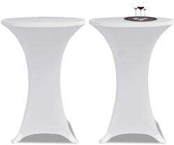 vidaXL Husa de masa cu picior Ø70 cm, 2 buc. , alb, elastic GartenMobel Dekor (241202)