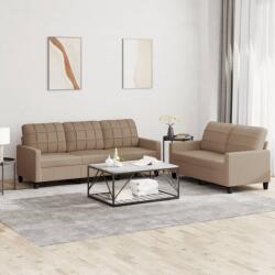 vidaXL Set de canapele cu perne, 2 piese, cappuccino, piele ecologica GartenMobel Dekor (3201382) Canapea