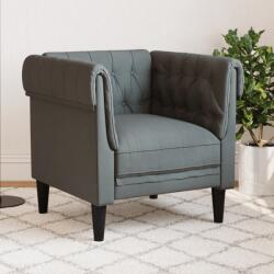 vidaXL Fotoliu Chesterfield gri închis, material textil GartenMobel Dekor (372539) Canapea