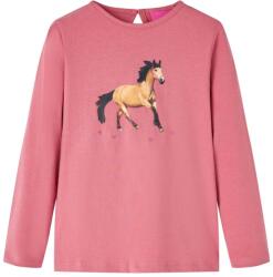 vidaXL Tricou pentru copii cu maneci lungi, roz antichizat, 128 GartenMobel Dekor (14022)