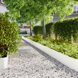 vidaXL Borduri de gazon 20 buc Alb 25x103 cm Otel laminat la rece GartenMobel Dekor (860173)
