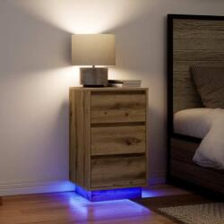 vidaXL Noptiera cu lumini LED Artisan Stejar 38x34x65 cm GartenMobel Dekor (861309)