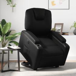 vidaXL Fotoliu rabatabil electric cu ridicare, negru, piele ecologica GartenMobel Dekor (3204444)