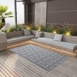 vidaXL Covor de exterior, ARAKIL alb si negru, 160x230 cm, PP GartenMobel Dekor (310430) Covor
