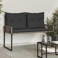 vidaXL Banca de exterior cu perna 4 pcs Gri si gri închis poliratan GartenMobel Dekor (42025161)